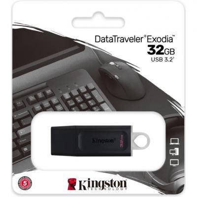 

USB 3.2 флэш накопитель 32Gb Kingston DataTraveler Exodia Black/White (DTX/32GB) чёрн.+бел. новый, Черный
