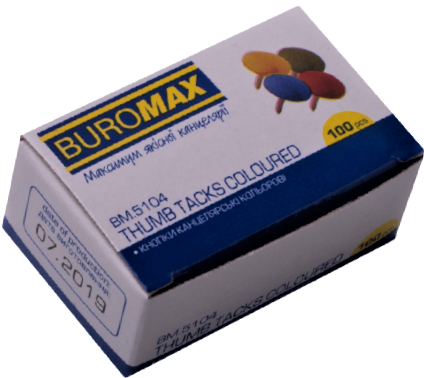 

Кнопки Buromax Цветные 100 шт ВМ.5104