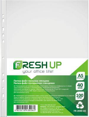 

Файл для документов А5 глянцевый 40мк Fresh up 100шт