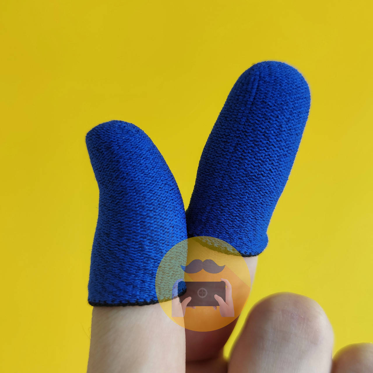 

Игровые напальчники Blue / синие Fiber с черным манжетом для игры на смартфоне