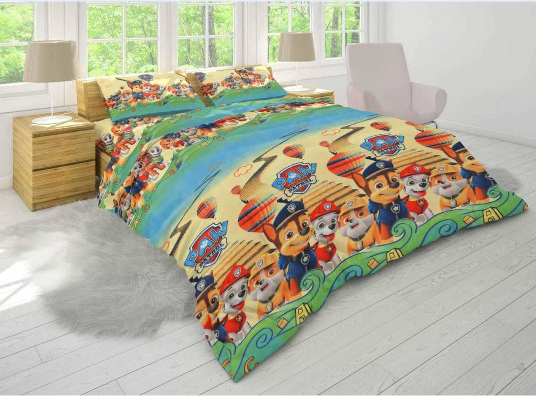 

Детское полуторное постельное бельё Щенячий патруль, Разные цвета