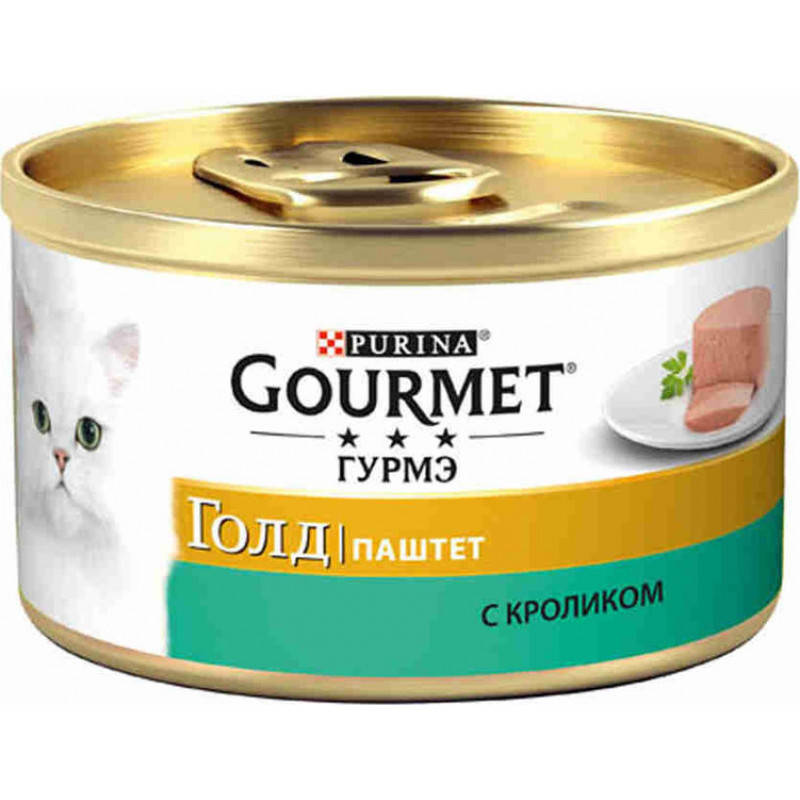 

Влажный Корм Gourmet Gold с кроликом в паштете для взрослых и пожилых котов 24×85г