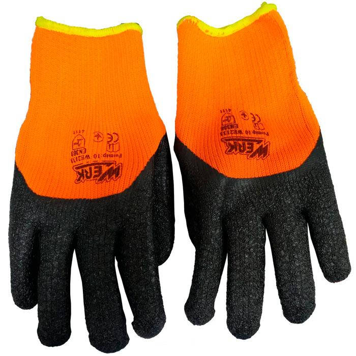 

Перчатки рабочие усиленные с латексным покрытием, прорезиненные Werk WE2135Н (83113), Оранжевый