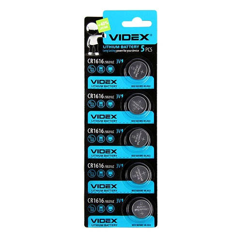 

Батарейка литиевая Videx CR1616 3V 5003LC Блистер 5шт