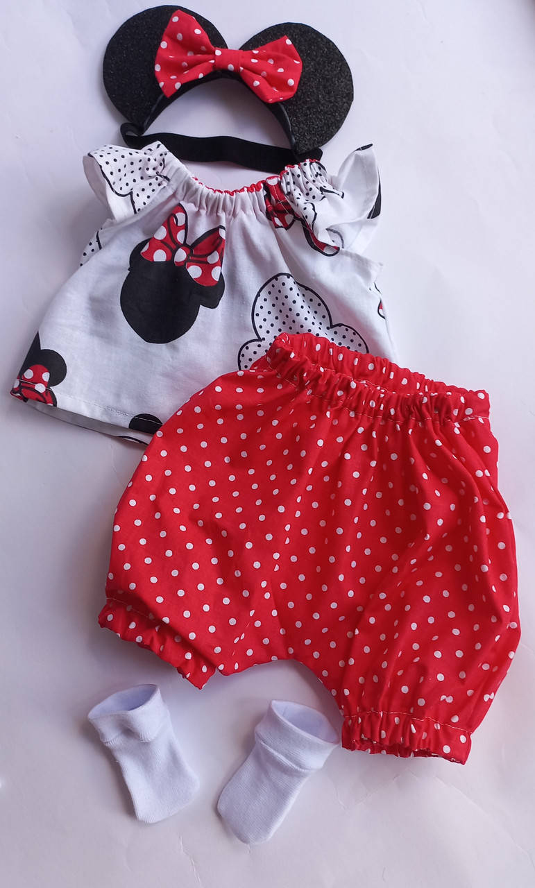

Одежда для куклы Беби Борн 40- 43 см / Baby Born набор красный Микки 15