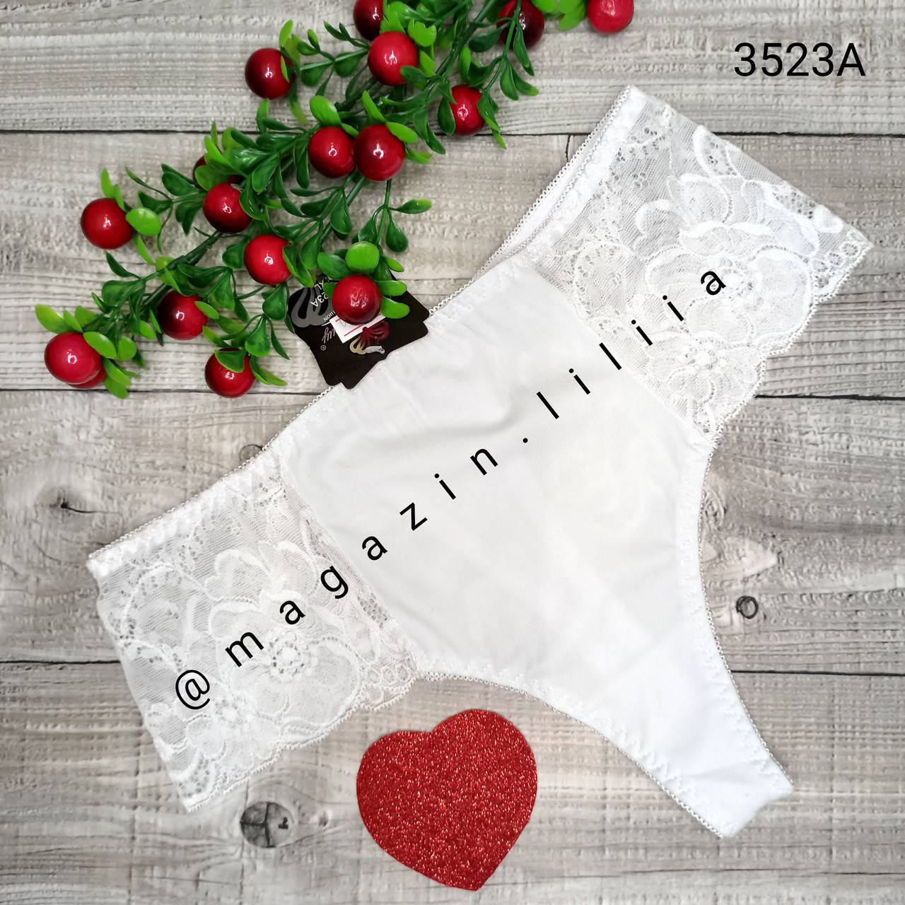 

Труси, стрінги, батал, білого кольору, 3523А XXXL, Белый