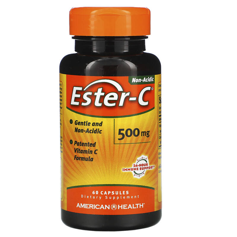 

American Health, Ester C, 500 мг, 60 капсул