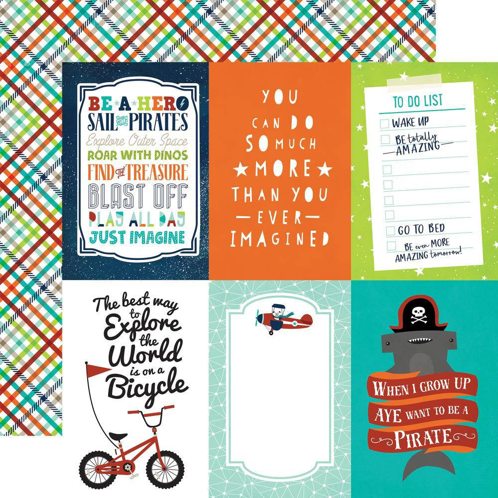 

Папір - 10х15 Journaling Cards - Imagine That Boy - Echo Park - 30x30