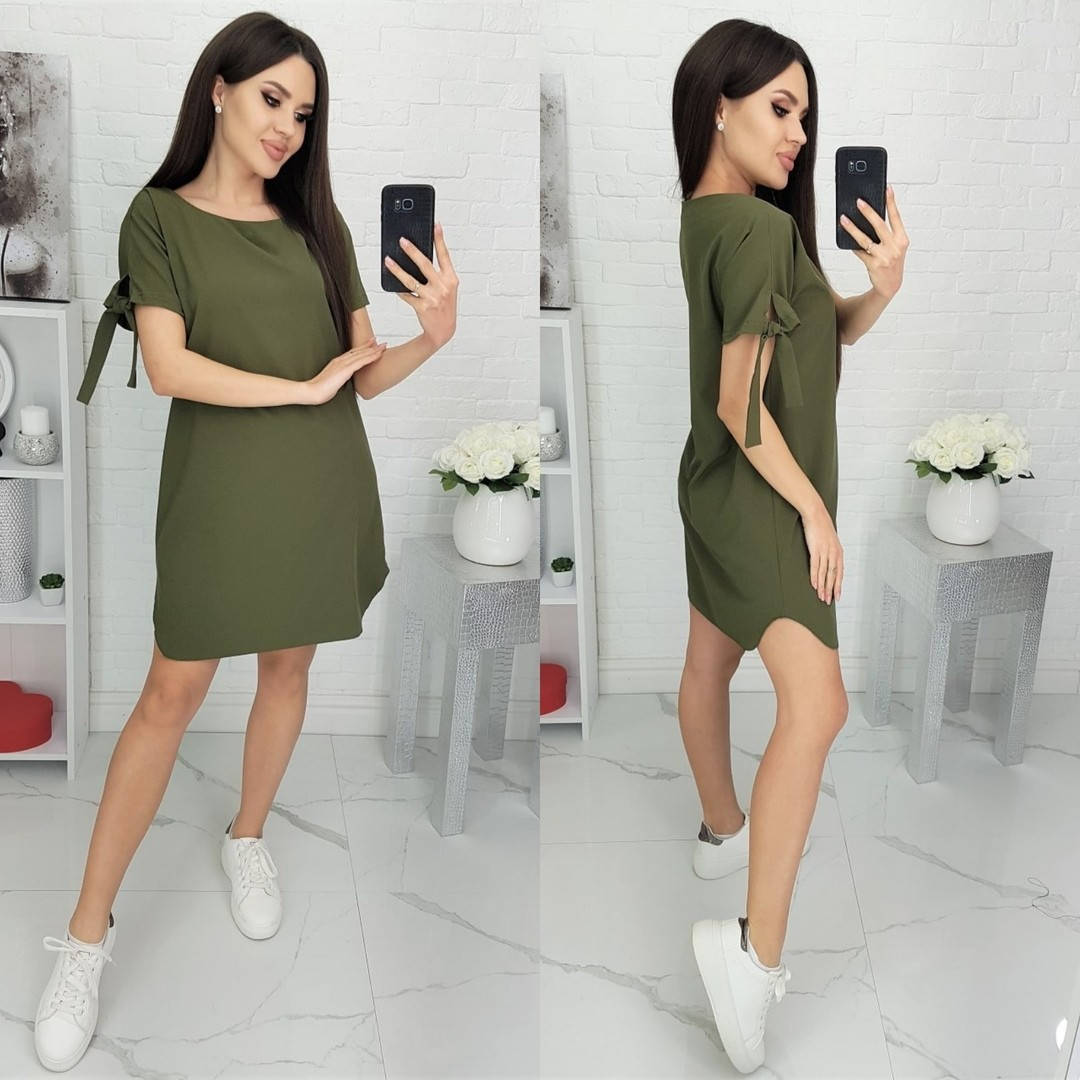 

Летнее лёгкое платье, арт N176, цвет зелёный хаки 54-56