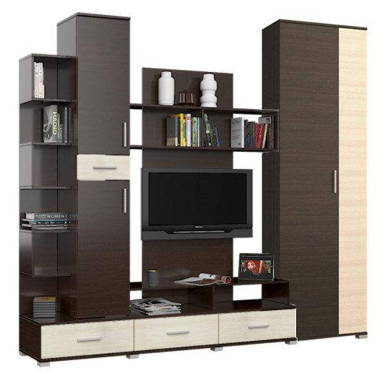 

Стенка Бриз+ШП-2 (2400х430х2100) КОМБИ ВЕНГЕ ТЕМНЫЙ + ДУБ МОЛОЧНЫЙ