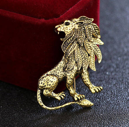 

Брошь модная мужская Лев