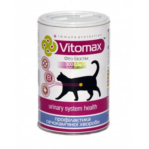 

Vitomax профілактика сечокам'яної хвороби у котів 300 таблеток