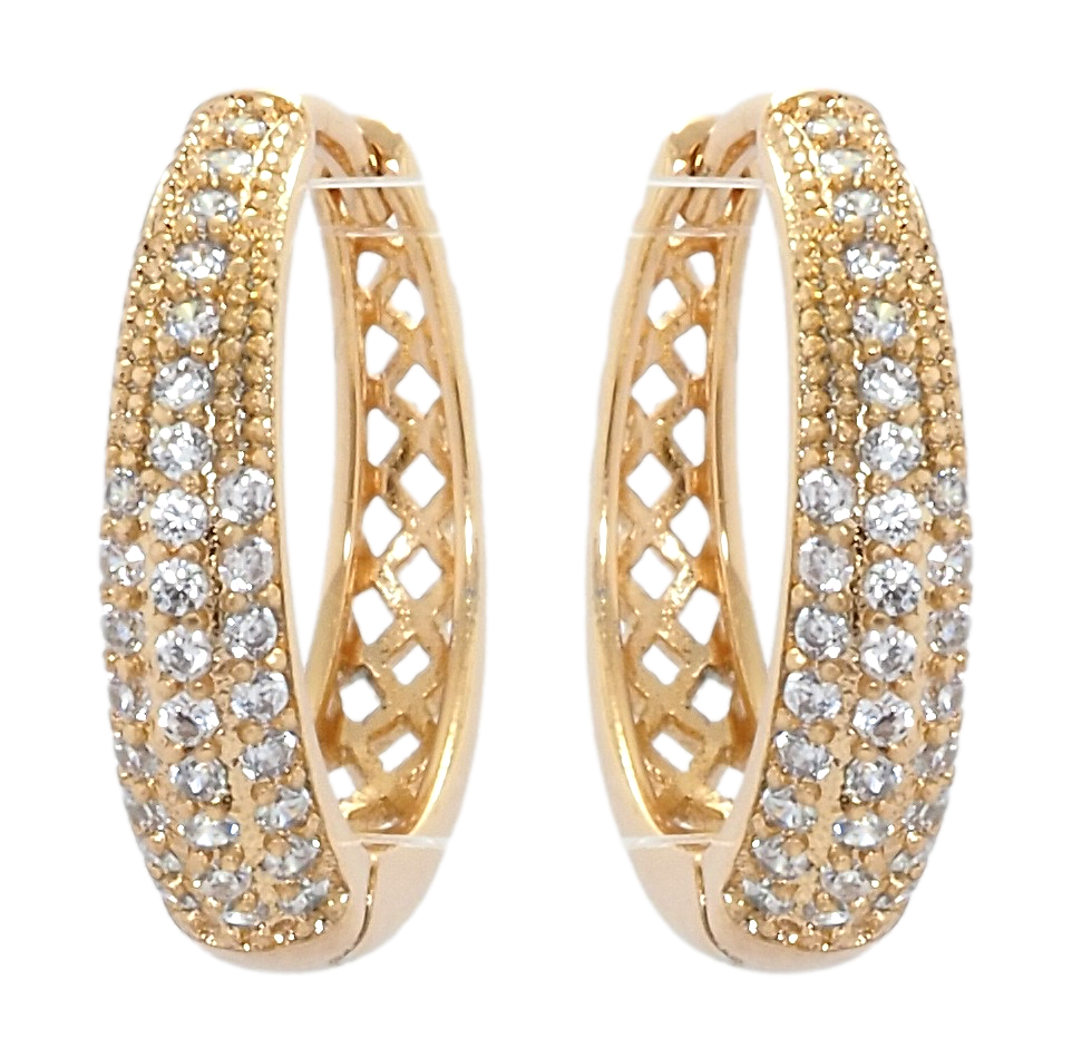 

Серьги Xuping Позолота 18K колечки "Инкрустация цирконием"
