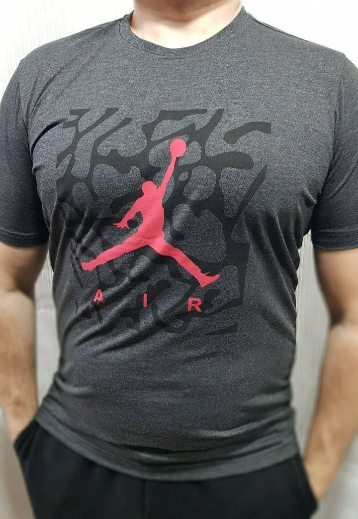 

Мужская спортивная футболка Jordan серая трикотаж коттон, Серый