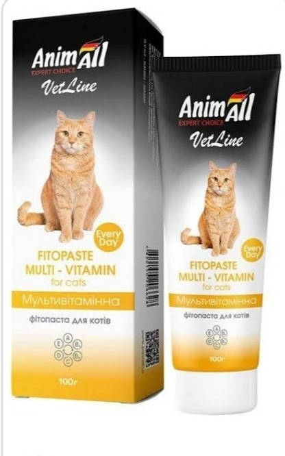 

Фитопаста AnimAll VetLine мультивитаминная для котов 100 г