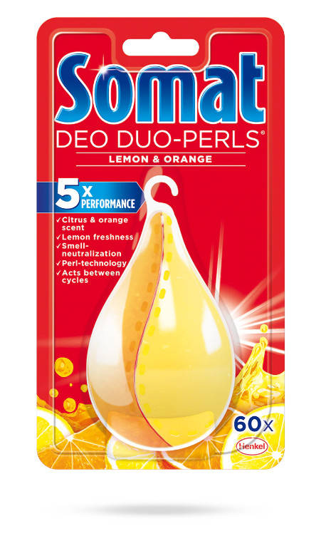 

Ароматизатор для посудомийної машини Somat Deo Duo-Pearls Lemon & Orange 17 г