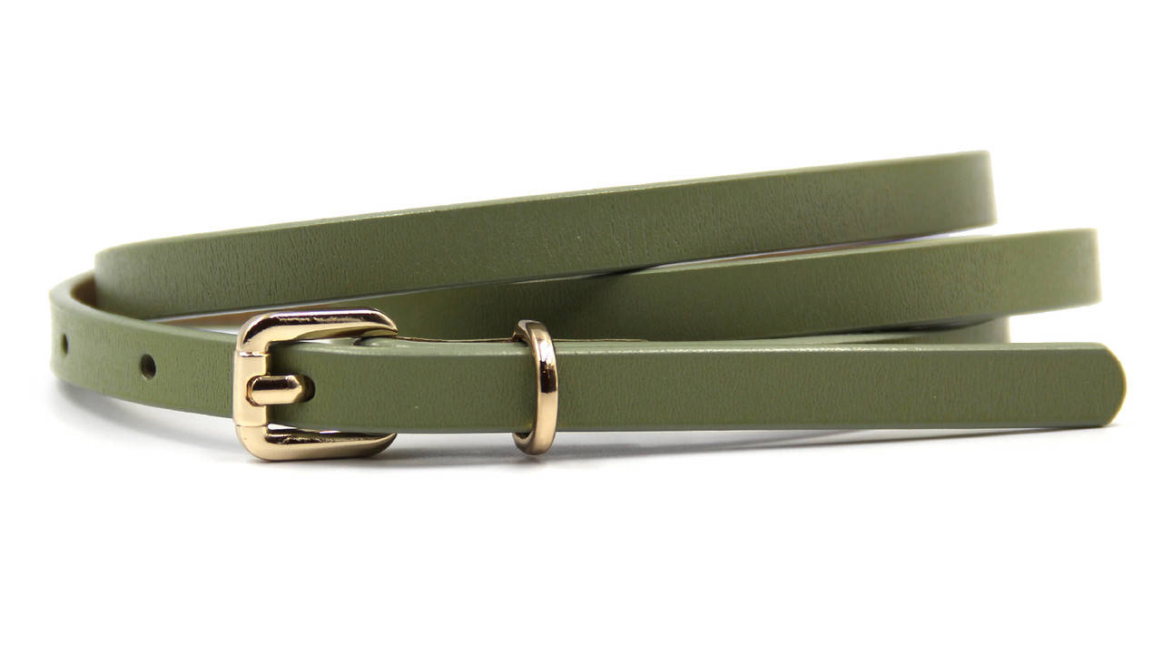 

Ремень женский узкий кожаный все цвета Зеленый