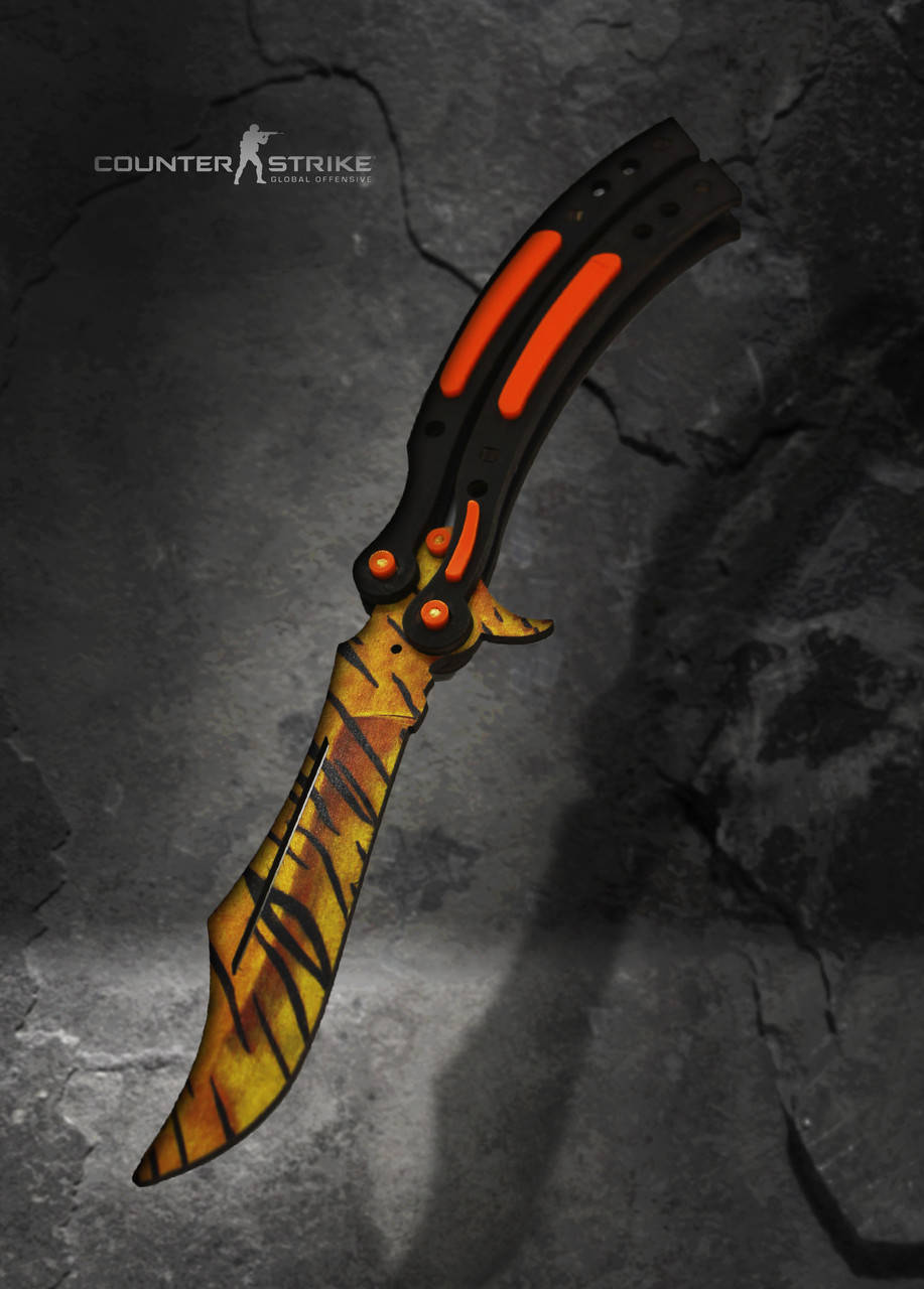 

Нож-бабочка складной Тигровый клык Деревянный,CS GO Butterfly Knife Tiger Tooth, Ніж Метелик Тигровий Зуб
