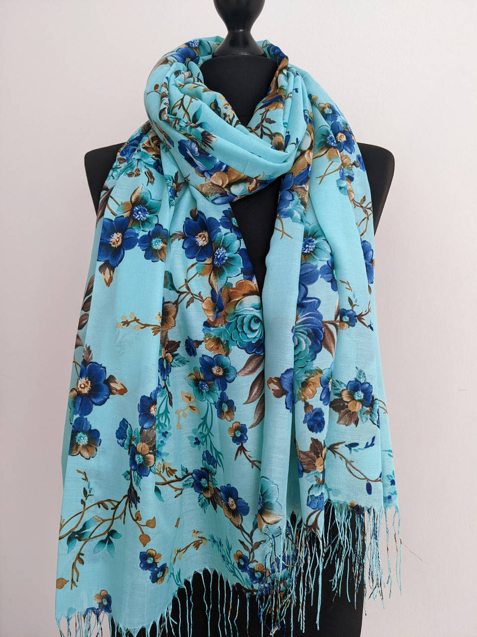 

Шарф палантин тонкий с цветочным принтом, Разные цвета