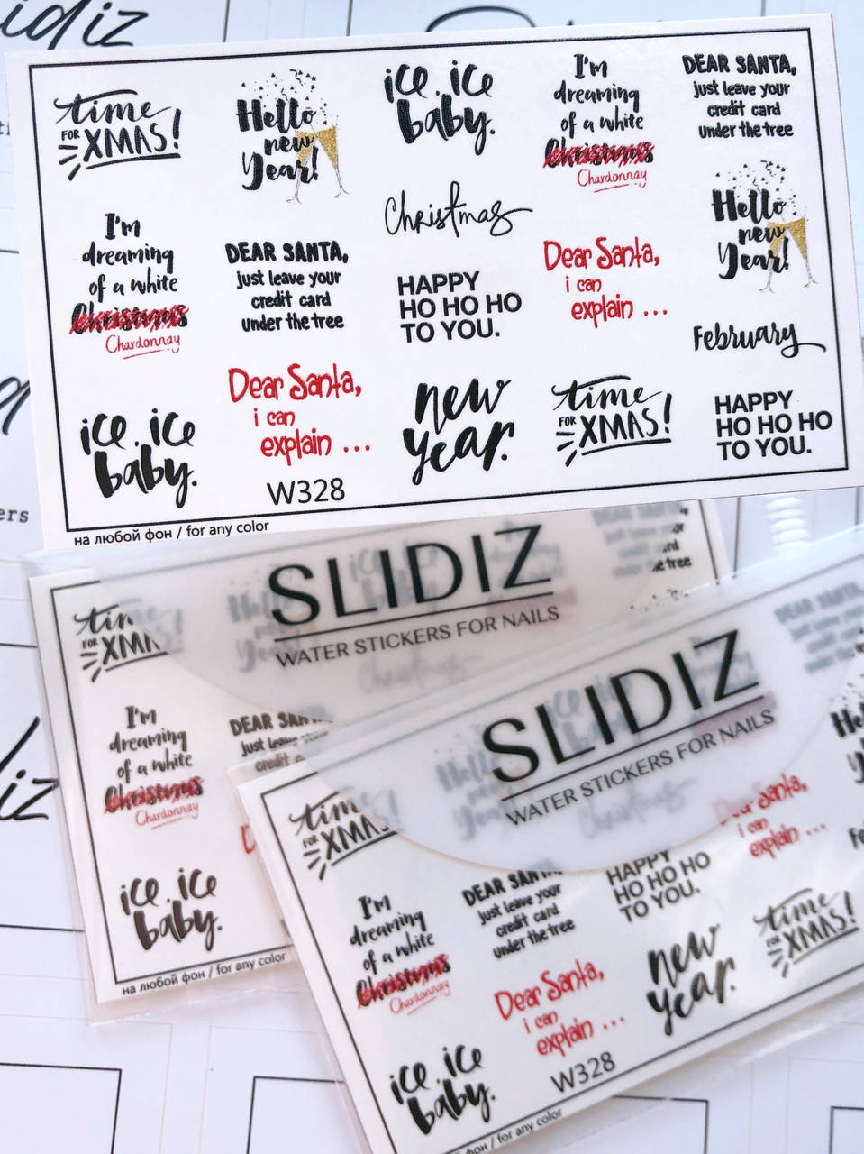 

Слайдер-дизайн SLIDIZ водная наклейка для ногтей на прозрачной основе, Новый год, Рождество, зима