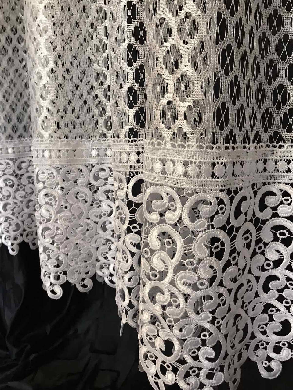 

Сетка готовая белая 300х180 с кружевом, Белый