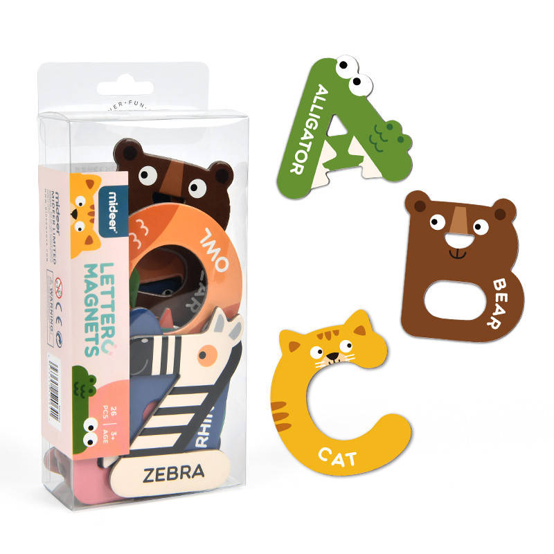 

Набор магнитнтых букв "Звериная азбука" Mideer Toys, Разные цвета
