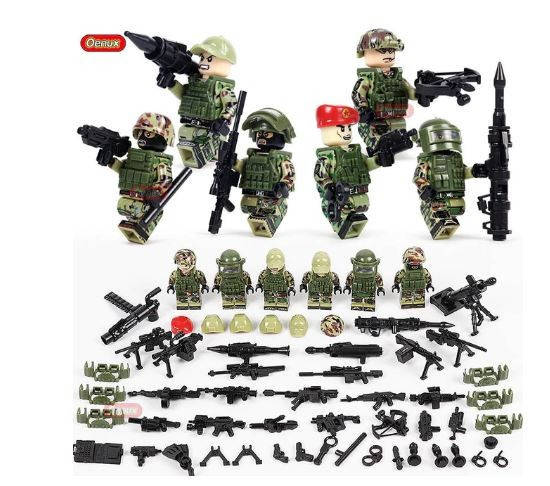 

Фигурки человечки военные спецназ Альфа солдатики с оружием для лего lego 6 шт