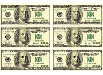 

Вафельная картинка "100 Долларов США", 13,5х20 см