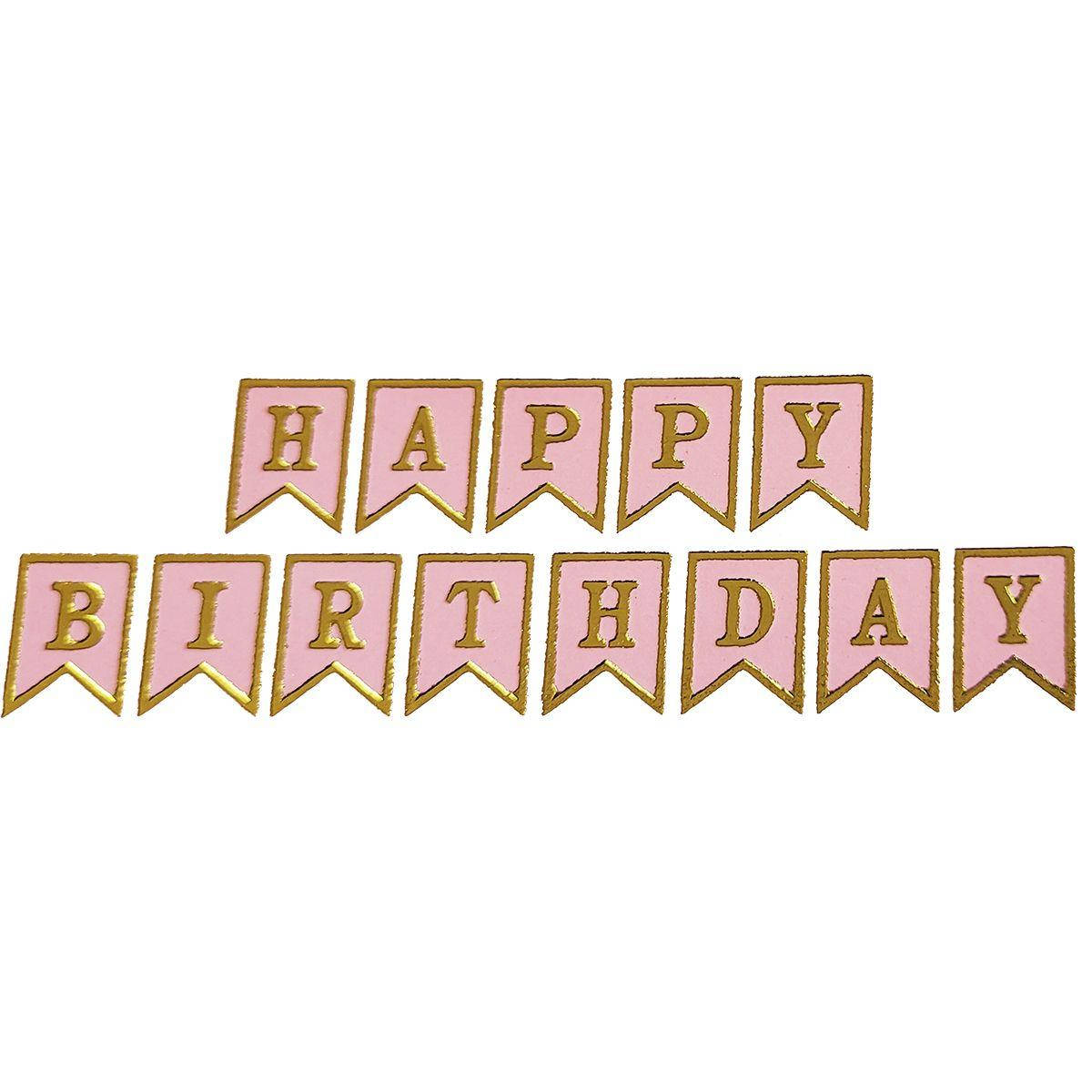 

К Гирлянда бумажная на День рождения "Happy Birthday" розовая