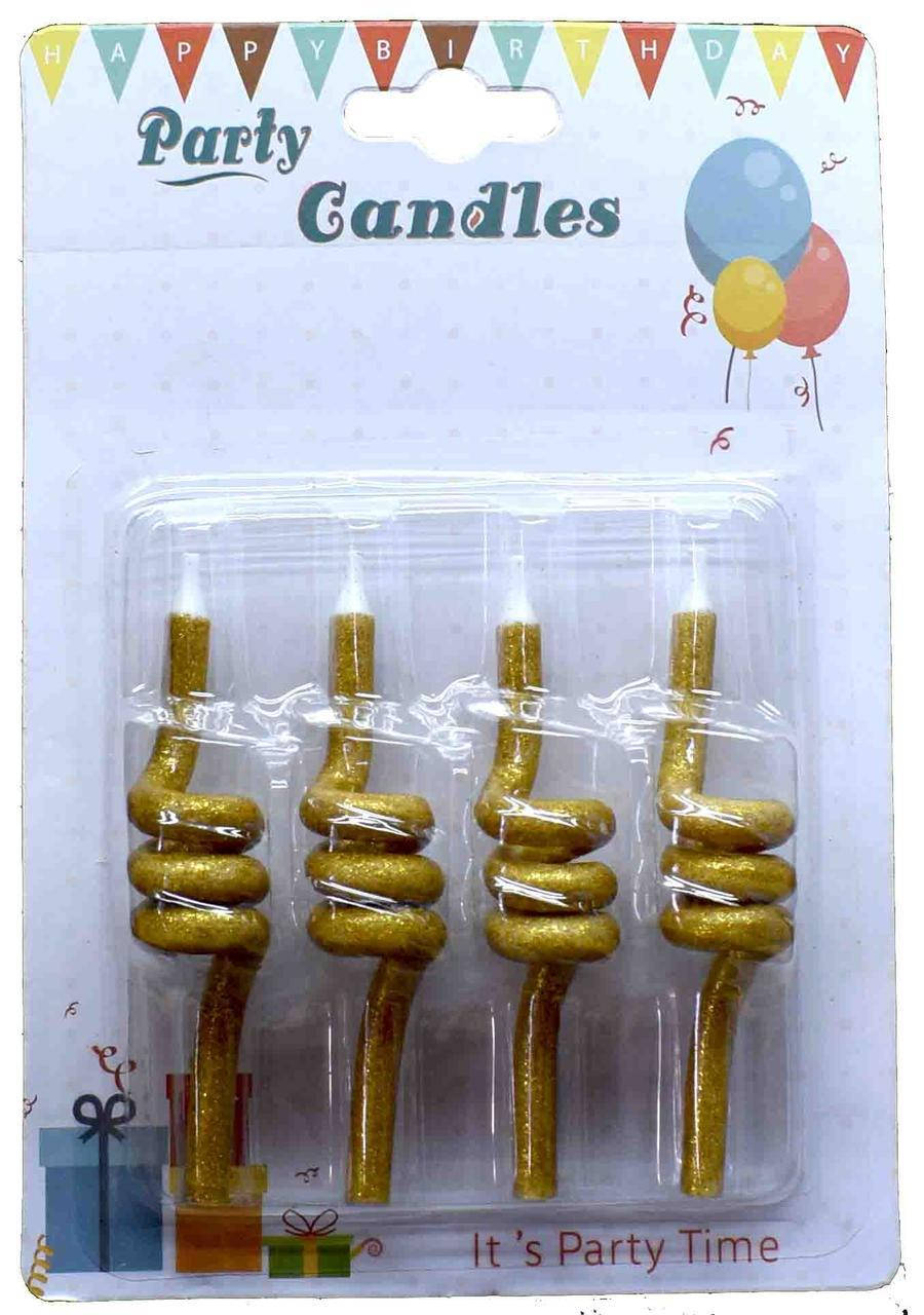 

Свечи для торта "Спиральки золотые", 4 штуки