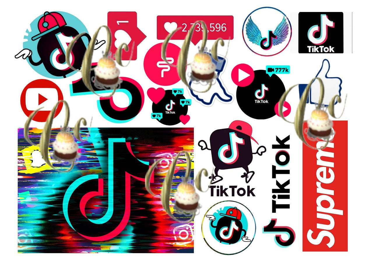 

Печать вафельной (рисовой) или сахарной картинки на торт Социальные сети (Тик Ток) TikTok, Лайк на топеры