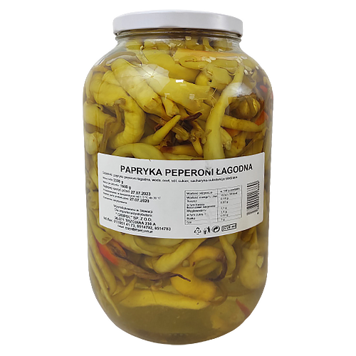 

Перець Дріпол пепероні Dripol lagodny 3,3/1,6kg 3шт/ящ (Код : 00-00003078)