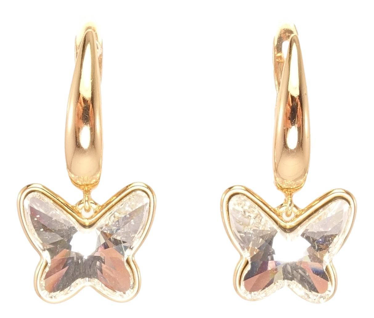 

Серьги Xuping Позолота 18K с кристаллами Swarovski английский замок "Кристалл Бабочка в Ободковой Оправе"