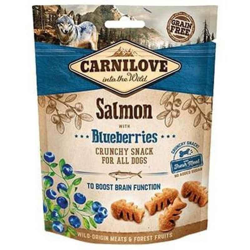 

Carnilove Dog Crunchy Snack Ласощі з лососем і чорницею для собак 200g