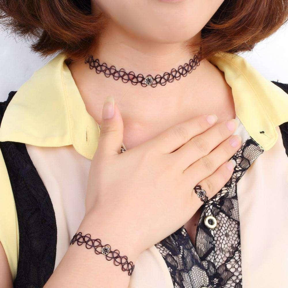 

Тату чокер со стразами (колье, браслет, кольцо) 515184709