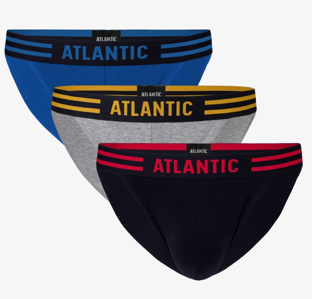 

Трусы танга мужские ATLANTIC 3MP-103 NIEBIESKI, за 3шт, хлопок, Голубой
