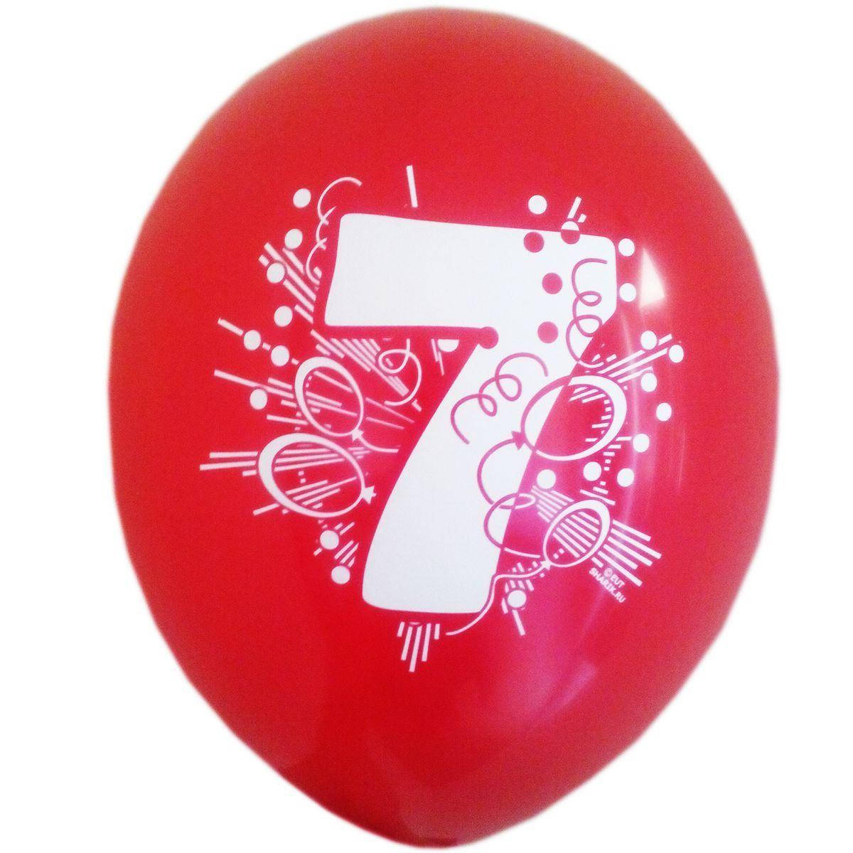 

Латексный шар 12"(30см) с рисунком "Цифра 7"