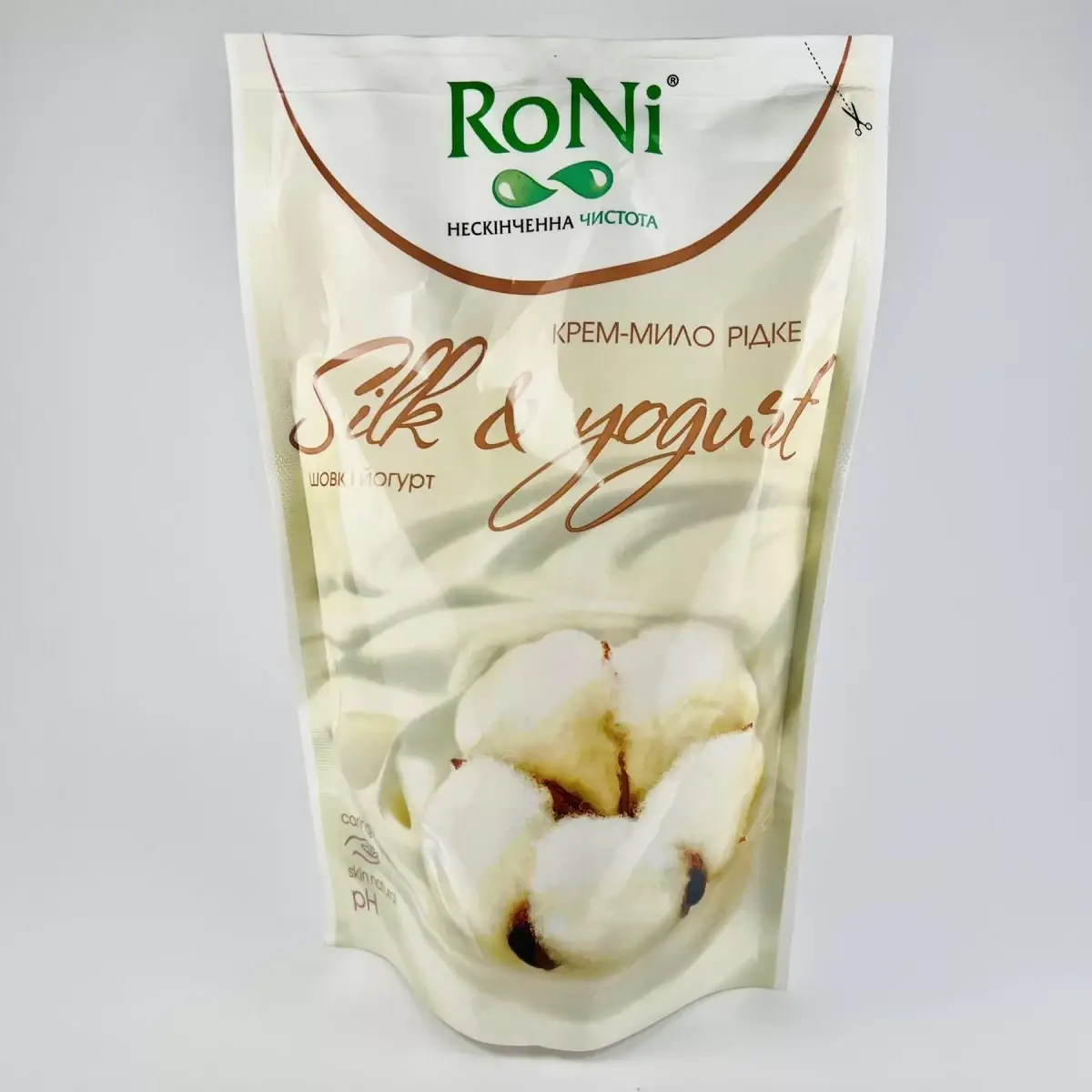 

Крем - мыло жидкое Silk&Yogurt с глицерином ТМ RONI дой пак 450мл (14уп/ящ)