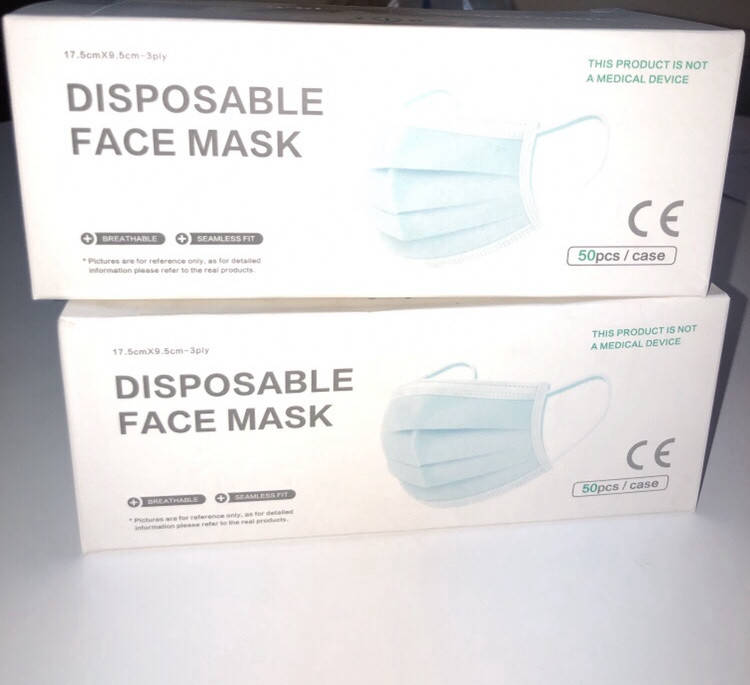 

Маски медицинские Premium голубые 3-х слойные 50шт. Китай, Голубой