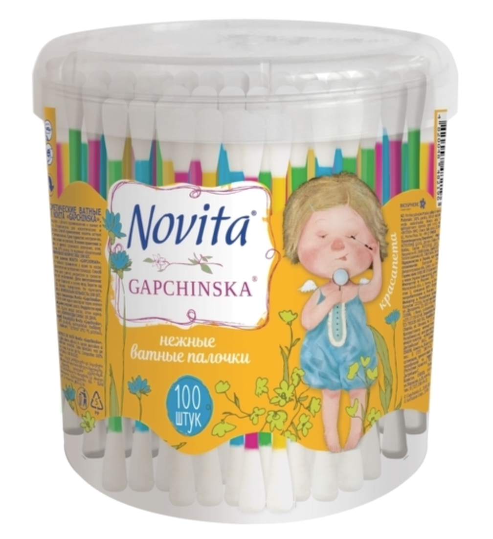 

Ватные палочки Novita Gapchinska в круглой банке 100 шт