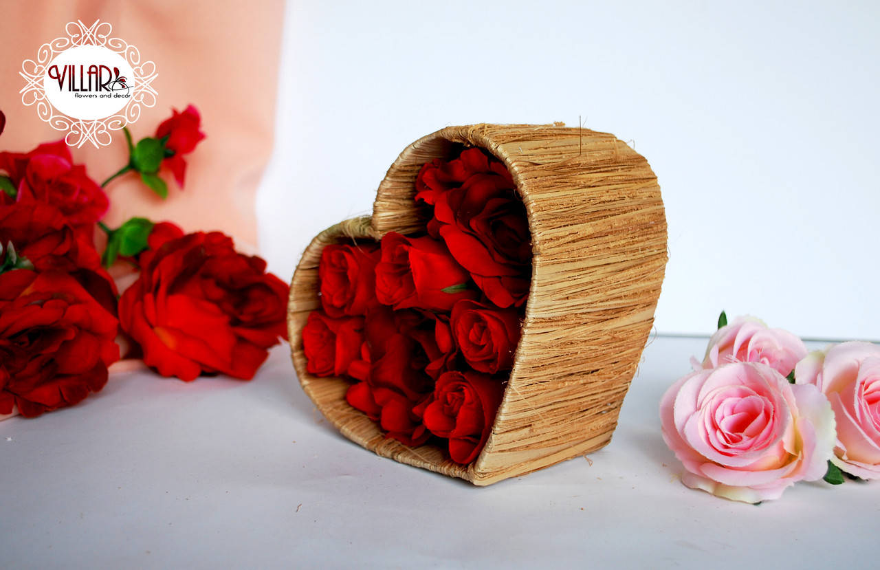 

Кашпо-сердце "Соломка" размер 15*8см