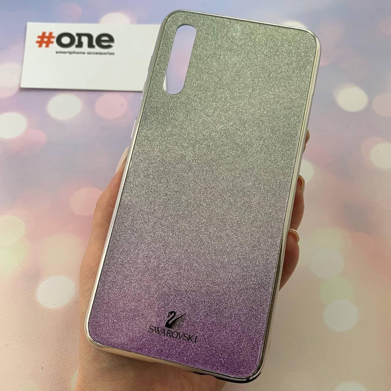 

Чехол для Samsung Galaxy A50 SWAROVSKI стеклянный с блестками чехол на телефон самсунг а50 фиолетовый