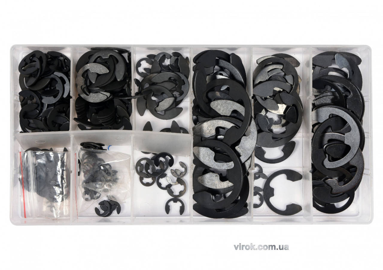 

Стопорні півкільця типу "Є" YATO різних розмірів наб. 300 шт YT-06884