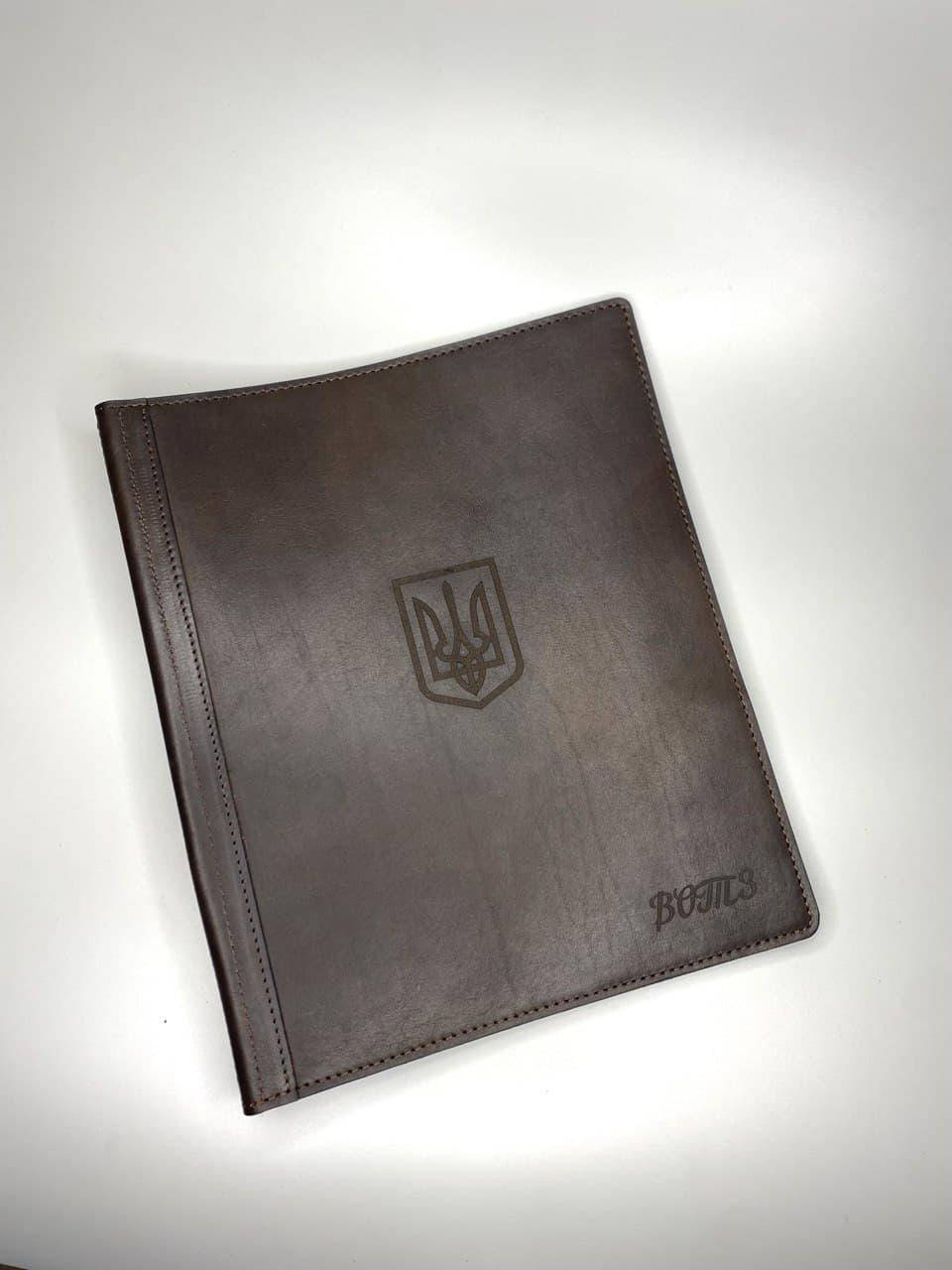 

Кожаная папка для бумаг А4 "НА ПОДПИСЬ" коричневая, Коричневый