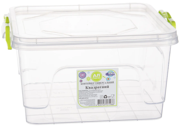 

Контейнер для хранения с зажимами 2,4л, квадратный