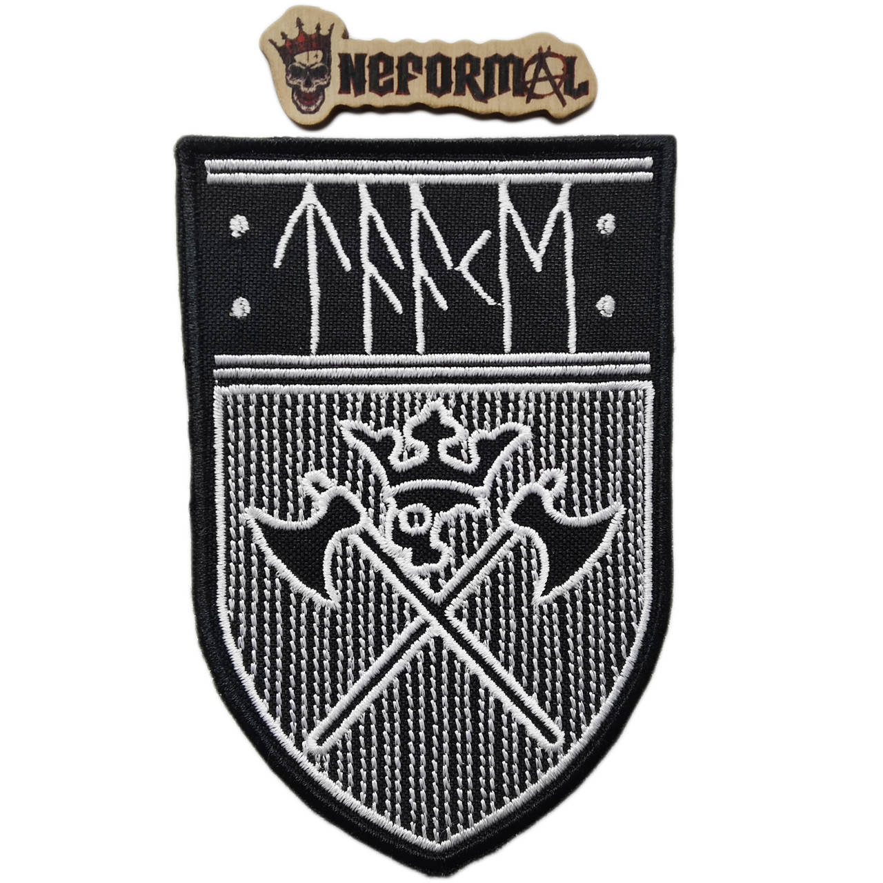 

Нашивка Taake щит (черная) 7,5х11,5 см., Черный