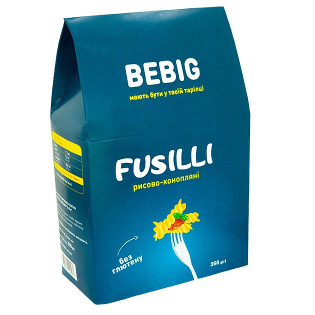 

Макароны Спиральки рисово-конопляные тм Bebig, 350г