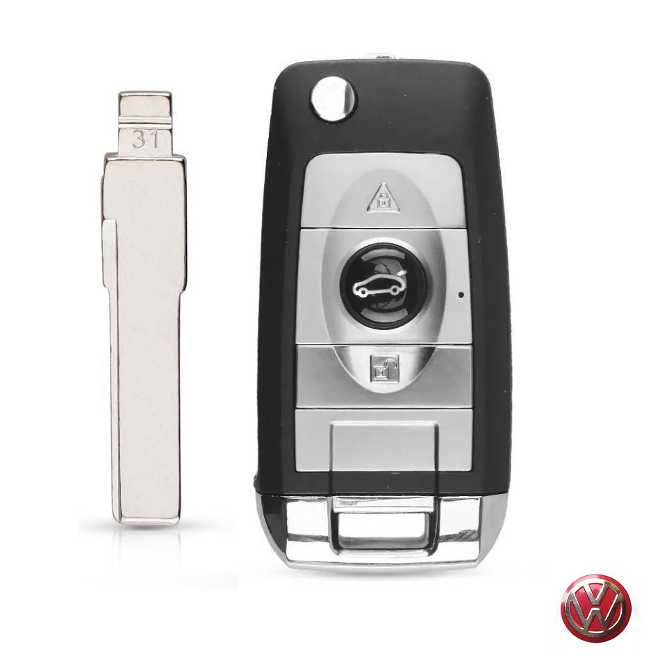 

Корпус викидного ключа 3 кнопки VW/Skoda/Seat (RR1/Заготовка/Логотип VW Red)
