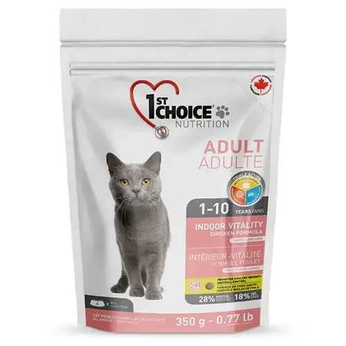 

Сухой корм 1st Choice Adult Indoor Vitality Chicken для кошек от 1 до 10 лет, с курицей, 350 г