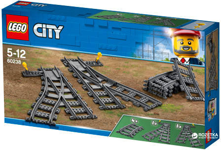 

Конструктор LEGO City Железнодорожные стрелки 8 деталей (60238)